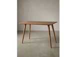 Esstisch Massivholz Rechteckig Rustikal Landhausstil Repa, Dunkelbraun 60X120X76 Cm
