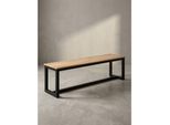 Esszimmerbank Massivholz Metall Loft-Stil Ohne Lehne, Akazie 120X40X45 Cm