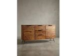 Sideboard – Mango Massivholz/Metall, 160X40X88 Cm, Mit TüRen, Schubladen