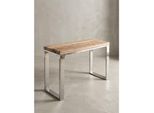 Konsolentisch – Akazie Massivholz, 115X76X46 Cm, Rustikal, Schmal, Mit Metallbeinen