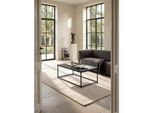 Couchtisch Mit Marmor-Optik Und Metall-Gestell, Eckig, Schwarz 100X60X40 Cm
