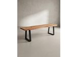 Esszimmerbank Massivholz Metall Baumkante Ohne Lehne, Akazie 140X40X46 Cm