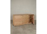 Sideboard – Akazie Massivholz, 160X75X43 Cm, Baumkante, Mit Schubladen Und TüRen, Breit
