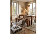 Esszimmerbank Mumbai Massivholz Landhausstil, Dunkelbraun 140X35X45 Cm