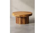 Couchtisch Rund Aus Massivholz In Braun, 60X30X60 Cm