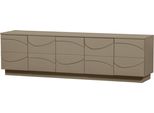 Lowboard Woood "Teo Tv-Bord", Braun (Schlamm), B:180Cm H:52Cm T:40Cm, Holzwerkstoff, Sideboards, Lowboard, Mit KabeldurchfüHrung, Push-To-Open-Funktion, Breite 180 Cm