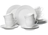 Kaffeeservice Ritzenhoff & Breker "Bianco", Weiß, 18 Stk., Porzellan, Geschirr-Sets, Kaffeeservice, Klassisch Und Schlicht, Unifarben