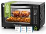 Stillstern Minibackofen mit Umluft 45L (DE Vers) Pizza Ø32, CYCLONE PRO+ Antihaftbesch, 13 Prog, Auftauen&Warmhalten, 8h Timer, Camping Mini Backofen mit Umluft Pizzaofen Mini Ofen klein Hähnchengrill