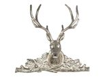 Wanddekoobjekt Gilde "Wandobjekt Hirschkopf Raffi", Silber (Silberfarben), B:34,5Cm H:54Cm T:14Cm Ø:0Cm, Aluminium, Wanddekoobjekte