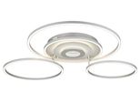 Globo Lighting Deckenleuchte "Miles", Silberfarben, 1, Ø 40Cm H: 13,5Cm, 1 Stk., Leuchten, Led-Deckenleuchte Mit 3D-Effekt, Dimmbar, Modern & Hell, Deckenleuchte