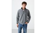 Herren Slim Fit HalbreißVerschluss PlüSch Sweatshirt
