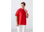 Herren Oversized Crew-Neck T-Shirt Mit Patch