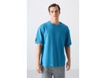 Herren Oversized Rundhals T-Shirt Mit Patch