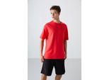 ÜBergrößEn Baumwollmischung Rundhals T-Shirt