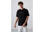 Oversized Logo-Patch Rundhalsausschnitt T-Shirt