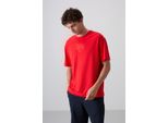 Oversized Bedrucktes Logo Rundhalsausschnitt T-Shirt