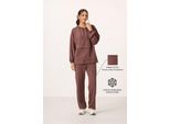 Oversized Kapuzenpullover Und Weit Geschnittene Hose Set