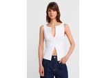 ÄRmellose Slim-Fit Jersey-Bluse Mit ReißVerschluss