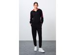 ÜBergrößE Kapuzenzip-Sweatshirt Und Hosen-Set