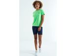 Damen Entspanntes Crew-Neck T-Shirt Mit Seitlichen Schlitzen