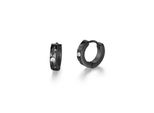 Paar Creolen Firetti "Schmuck Geschenk Edelstahl Ohrschmuck Ohrringe Classic", Schwarz, Kristallweiß, Kristallweiß, Ohrringe, Damen, 13,6Mm, Edelstahl, Mit Zirkonia (Synth.)