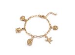 Bettelarmband Firetti "Schmuck Geschenk Edelstahl Armschmuck Armkette Ocean", Gold (Gelbgoldfarben), ArmbäNder, Damen, 24Cm, Edelstahl, Bettelarmband