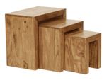 Wohnling WL1.440 Satztisch Mumbai (3Er Set) Massivholz Akazie 30 Cm X 45 Cm X 50 Cm