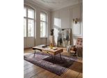 Couchtisch Massivholz Mit Metallbeinen Im Landhausstil, Akazie 60X110X40 Cm