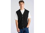 Strickweste Lindbergh "Pullunder Relaxed Fit", Herren, Gr. Xl, Schwarz, Obermaterial: 80% Baumwolle, 20% Polyester, V-Ausschnitt, Westen Strickweste