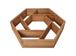 Needs&Wants® Multi Hochbeet Mit 7 PflanzkäSten Sechseckig Aus Holz FüR Garten Balkon Terrasse, KräUterbeet-Rahmen Pflanzbeet Blumenbeet Niedrig, 100 X 100 X 18 Cm, Braun