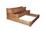 Needs&Wants® GroßEs Hochbeet Stufenbeet 3-Stufig Aus Holz FüR Garten Terrasse, Pflanzbeet Pflanztreppe Xl Quadratisch, Etagen Blumenbeet KräUterbeet Blumentreppe, 123,5 X 123,5 X 53 Cm, Braun