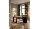 Schreibtisch Massivholz Baumkante Trapezgestell, Akazie 140X80X76 Cm
