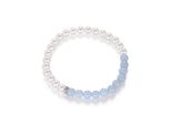 Armband Firetti "Schmuck Geschenk Silber 925 Armschmuck Armkette Rondell", Weiß (Silberfarben, Hellblau, Kristallweiß, Weiß, Light Sapphire, Kristallweiß), ArmbäNder, Damen, 19Cm, Nylon Perlen Silber 925 (Sterlingsilber), Nylon, Perlen, Silber 925 (Sterlingsilber), Armband, Mit Amazonit, Zirkonia (Synth.) - Mit Perle (Synth.)