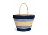 Schultertasche "Teneriffa", Damen, Gr. B/H/T: 42Cm X 31Cm X 17Cm Onesize, Blau, Jute, Collezione Alessandro, Taschen Schultertasche, Aus Stroh