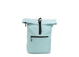 Cityrucksack Harpa "Luca", Damen, Gr. B/H/T: 40Cm, Hellblau, Lederimitat, Unifarben, RucksäCke Cityrucksack, Mit ÜBerschlag