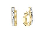 Paar Creolen Firetti "Schmuck Geschenk Gold 375 Ohrschmuck Creole", Gold (Gelbgoldfarben, WeißGoldfarben), Ohrringe, Damen, 12Mm, Gelbgold 375