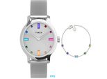 Quarzuhr Timex "Transcend", Silberfarben, Armbanduhren, Damen, Quarzuhr, Armbanduhr, Damenuhr, Edelstahlarmband, Geschenkidee, Analog