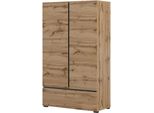 Mehrzweckschrank Otto Home "Cross,Breite 89 Cm, Highboard, Universalschrank, Garderobe", Braun (Wotan Eiche), B:89Cm H:150Cm T:40Cm, Fsc-Zertifizierter Holzwerkstoff, Melamin, Metall, SchräNke, Mehrzweckschrank, Waescheschrank Mit Viel Stauraum, EinlegeböDen Verstellbar