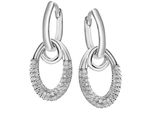 Paar Creolen Firetti "Schmuck Geschenk Silber 925 Ohrschmuck Ohrringe", Silberfarben, Kristallweiß, Kristallweiß, Ohrringe, Damen, 12,6Mm, Silber 925 (Sterlingsilber), Mit Zirkonia (Synth.)