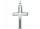 Kreuzkette Adelia´S "Halskette - Edelstahl Kreuz Kreuzkette Mit AnhäNger Aus", Silber, Halsketten, Herren, Edelstahl, Kreuzkette, Schmuckset Mit Bis 45 Cm Stufenlos Verstellbarer 925 Silber Halskette
