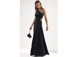 Asymmetrisches Kragen Cut-Out Maxi-Kleid