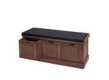 Sitzbank MCW-J49, Polsterbank Garderobenbank, Kissen Aufbewahrungsboxen Staufach 47X110X40Cm ~ Braun, Polster Schwarz