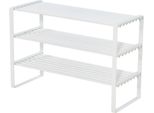 Schuhregal Spinder Design "Rex Sr 2 - 100 Cm", Weiß, B:70Cm H:48,5Cm T:29Cm, Stahl, Regale, Schuhregal, Regal Aus Stahl, Wahlweise Breite 70 Cm Oder 100 Cm