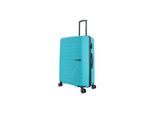 Koffer Saxoline "Fiesta", Gr. B/H/T: 51Cm X 77Cm X 30Cm, Blau (TüRkis), Polypropylen, Koffer, Large - Hartschalenkoffer - Aus Polypropylen