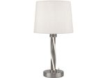 Searchlight LED Tischleuchte "Vegas Led-Tischleuchte - Satinsilber", Silber (Satinsilber, Weiß), H: 47Cm, 1 Stk., Leuchten, LED Tischleuchte