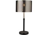Searchlight Tischleuchte "Rachel Tischleuchte - Schwarz, Satinsilber & Chrom, Schwarzer Ton", Silber (Mattschwarz, Silberfarben, Schwarz, Chromfarben), H: 47Cm, 1 Stk., Leuchten, Tischleuchte