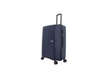 Koffer Saxoline "Fiesta", Gr. B/H/T: 51Cm X 77Cm X 30Cm, Blau (Dunkelblau), Polypropylen, Koffer, Large - Hartschalenkoffer - Gefertigt Aus Polypropylen