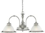 Searchlight Pendelleuchte "American Diner 3Lt Pendelleuchte - Satinsilber Und Glas", Silber (Satin, Silberfarben), H: 28Cm, 1 Stk., Leuchten, Pendelleuchte
