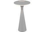 Reality Leuchten Led Tischleuchte "Torrez", Grau, 1, Ø 14Cm H: 28,5Cm, 1 Stk., Leuchten, In-Outdoor Akku Tischlampe Mit USB-C, Dimmbar, Lichtfarbe Einstellbar, Led Tischleuchte