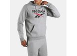 Kapuzensweatshirt Reebok "Trent 2 COL Logo Hoody", Herren, Gr. Xxl, Light Grau M, Obermaterial: 60% Baumwolle, 40% Polyester, Sweatshirts, Mit Verstellbarer Kapuze, Aus Baumwolle Und Polyester